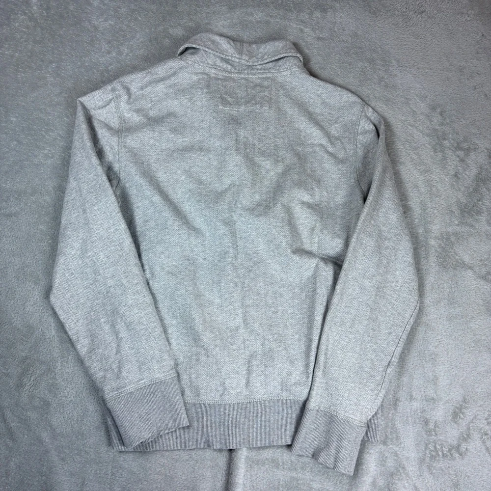 Banana Republic Sweater Men Large‎ Shawl Collar Herringbone Button Front Grey